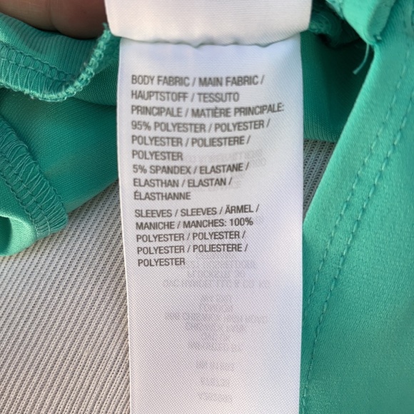 Susan Graver Solid Turquoise Flutter Sleeve Blouse XS - Picture 11 of 11